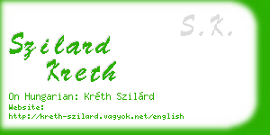 szilard kreth business card